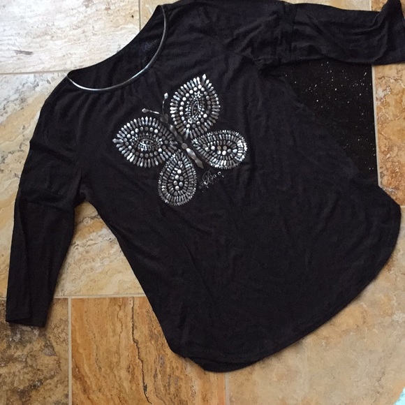 Bellagio Las Vegas black/silver butterfly appliqué - Picture 1 of 8